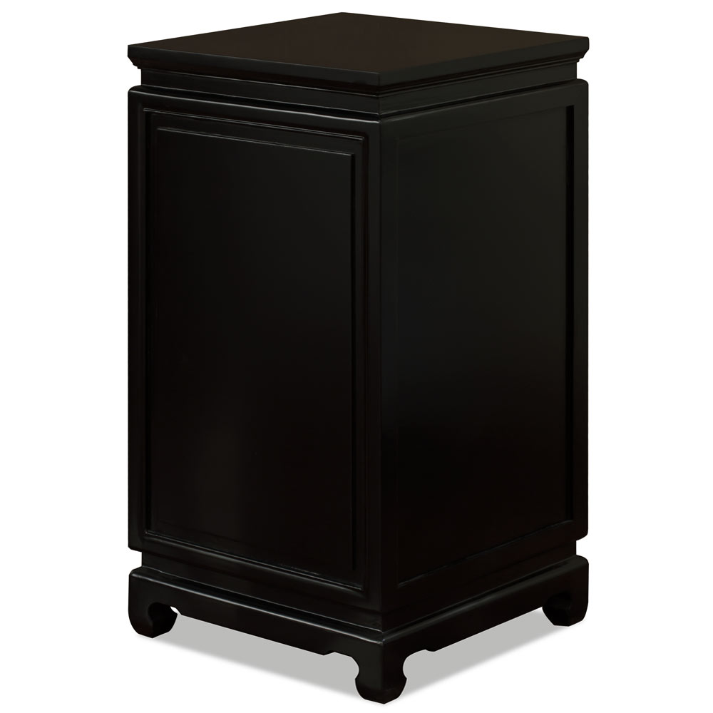 Black Elmwood Chinese Longevity 2 Drawer File Cabinet