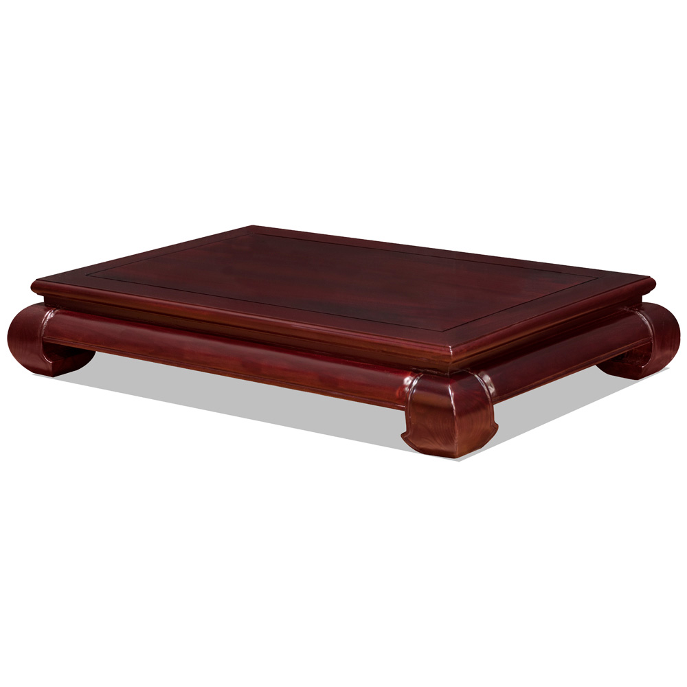 Dark Cherry Elmwood Chinese Ming Chow Leg Display Table