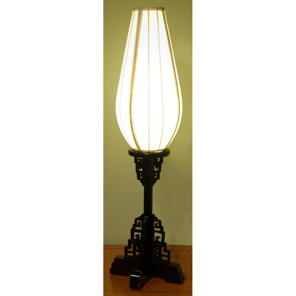 Elmwood Imperial Asian Table Lantern with White Shade