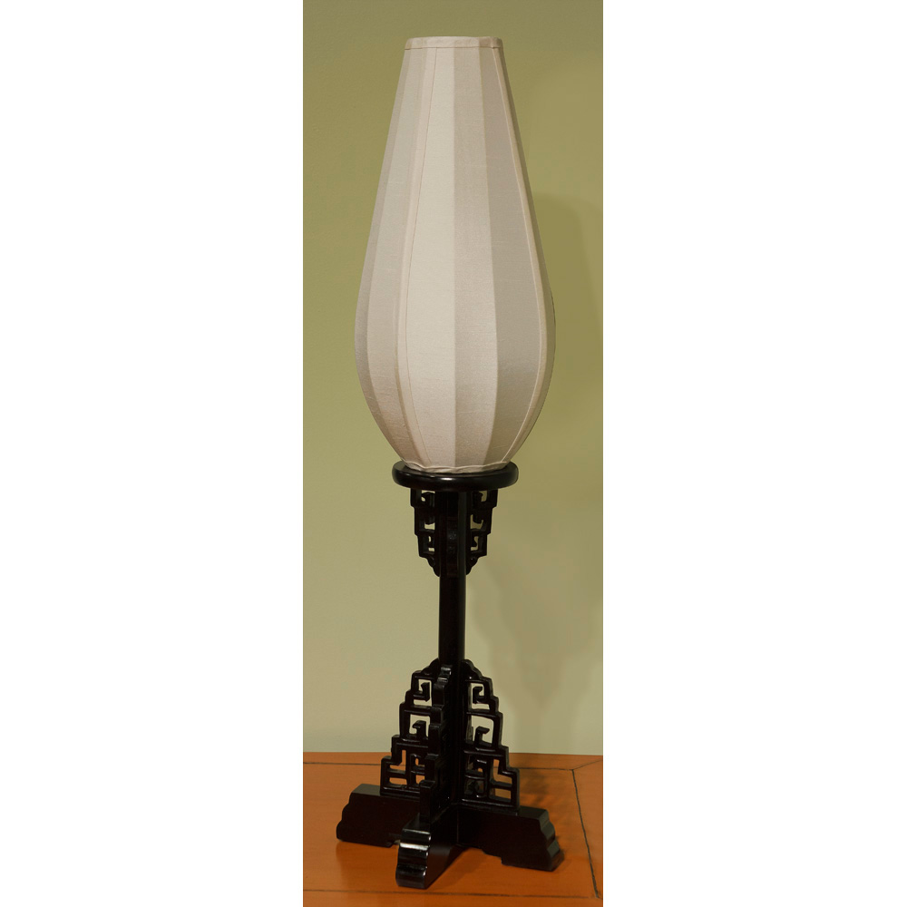 Elmwood Imperial Asian Table Lantern with White Shade