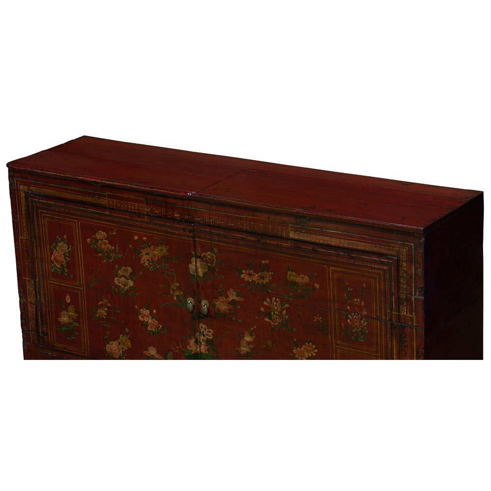 Elmwood Dark Red Dong-Bei Oriental Cabinet