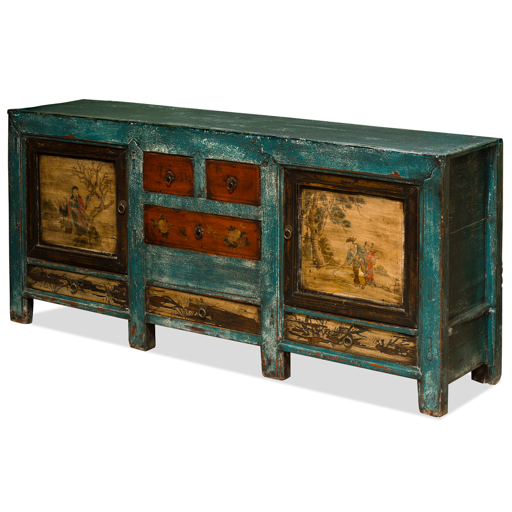 Elmwood Multicolor Mongolian Cabinet