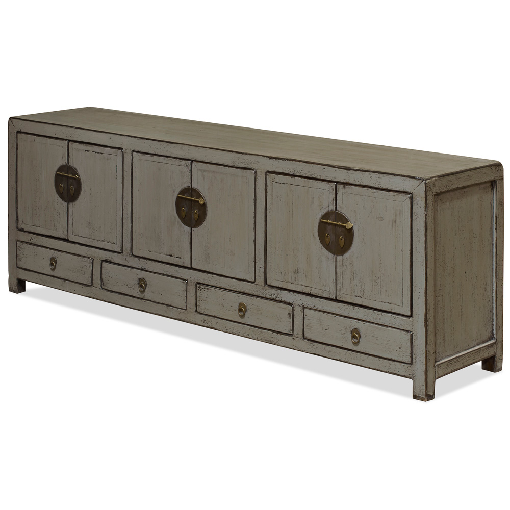 Elmwood Distressed Gray Kang Oriental Sideboard