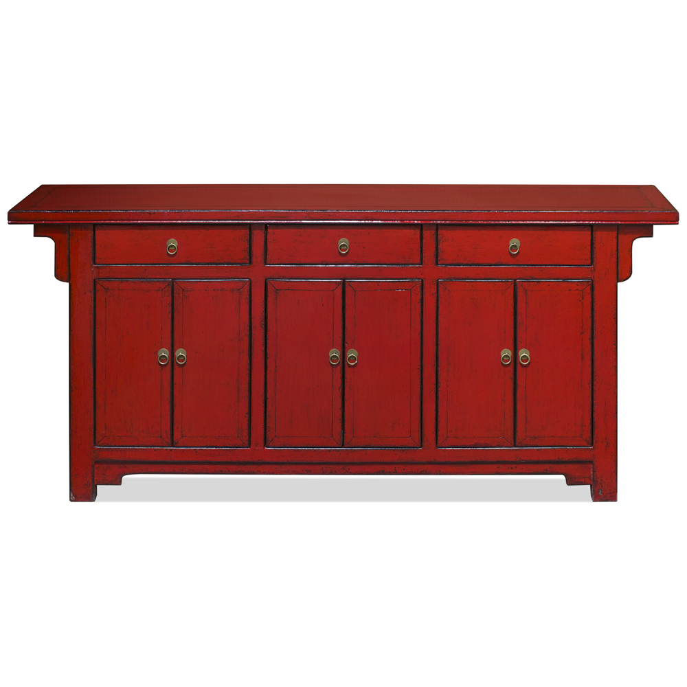 Distressed Red Altar Sideboard