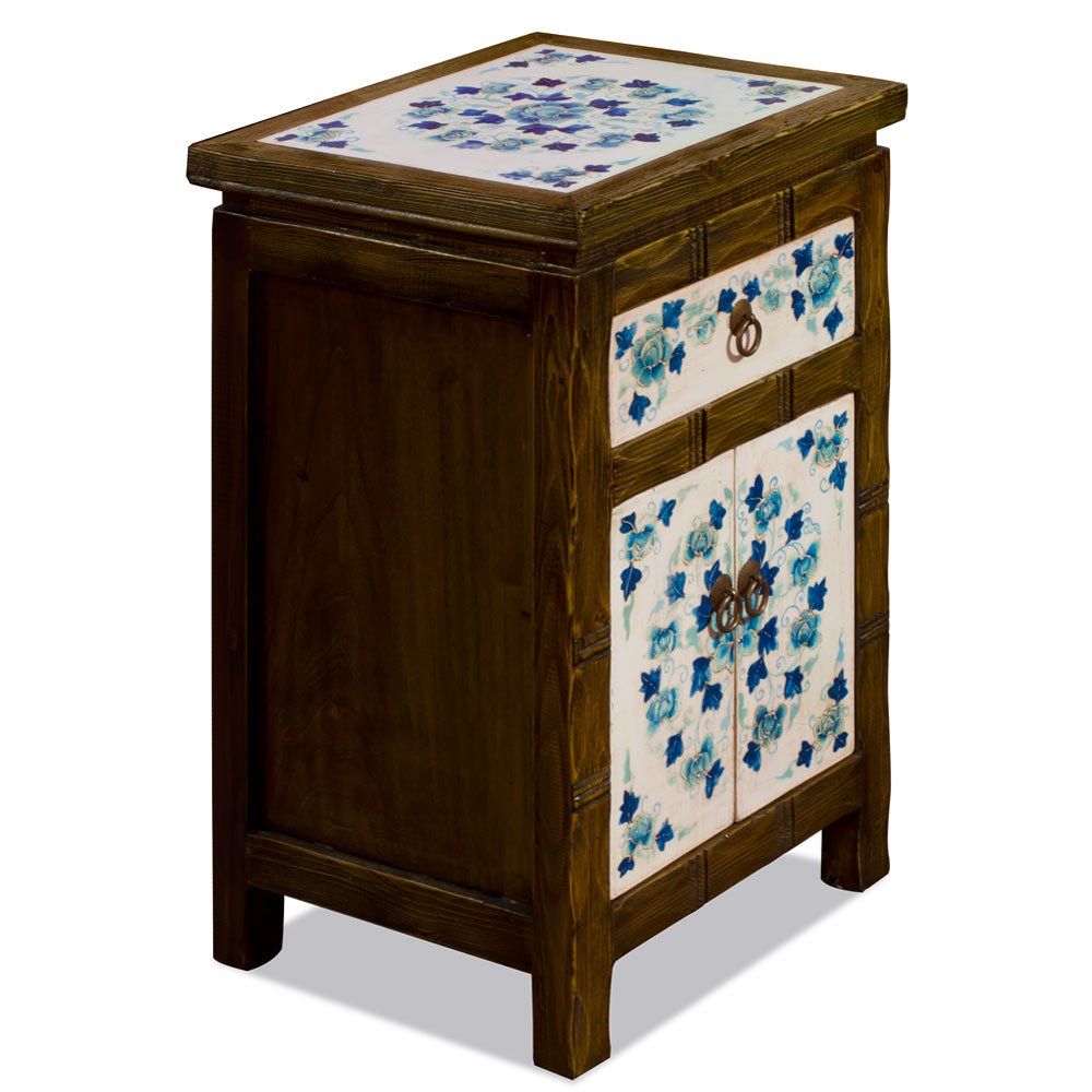 Distressed Blue and White Qing Hai Tibetan Cabinet