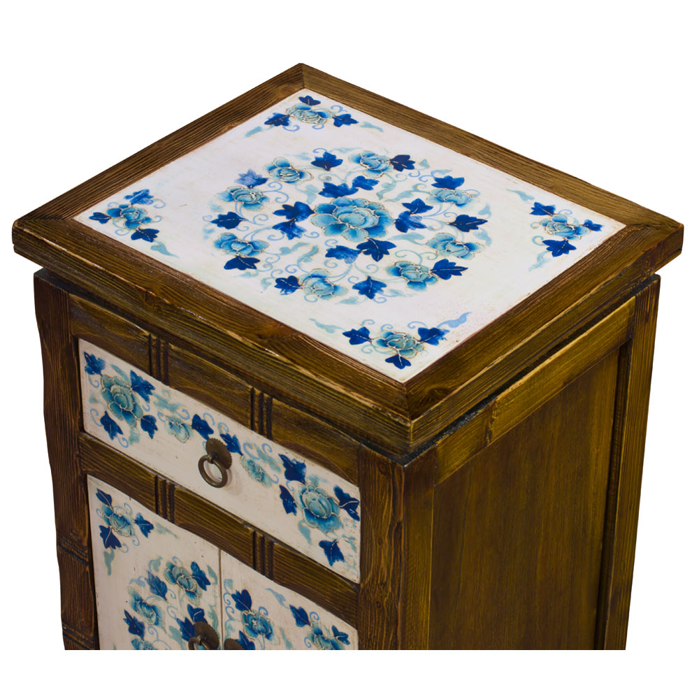 Distressed Blue and White Qing Hai Tibetan Cabinet