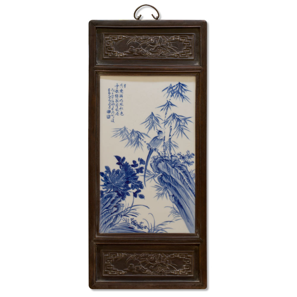 Blue and White Porcelain Four Season Chinese Wall Plaque Set