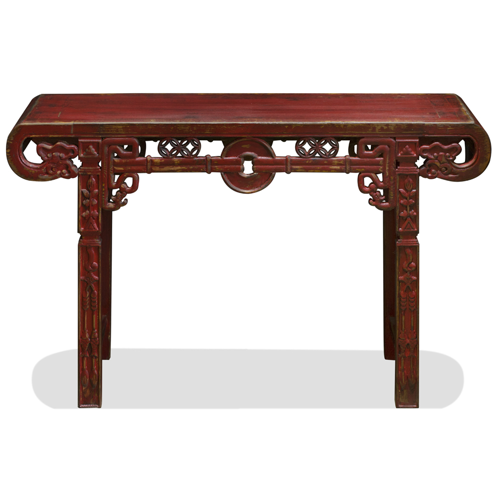 Antique Elmwood Shanghai Altar Console Table