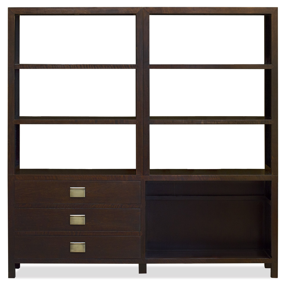 Espresso Elmwood Zen Style Asian Bookcase