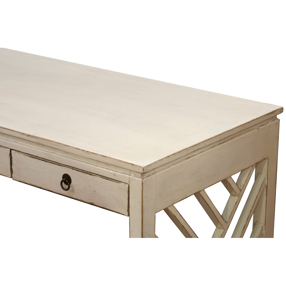 Distressed White Elmwood Mandarin Desk