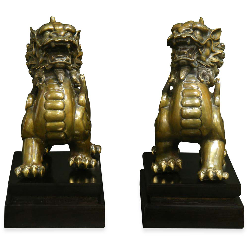 Hand Made Bronze Pixiu Oriental Statue Set