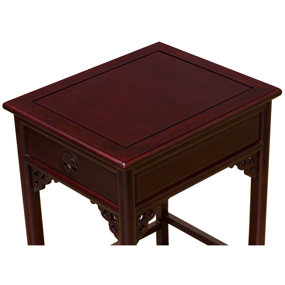 Dark Cherry Longevity Elmwood Chinese Ming End Table