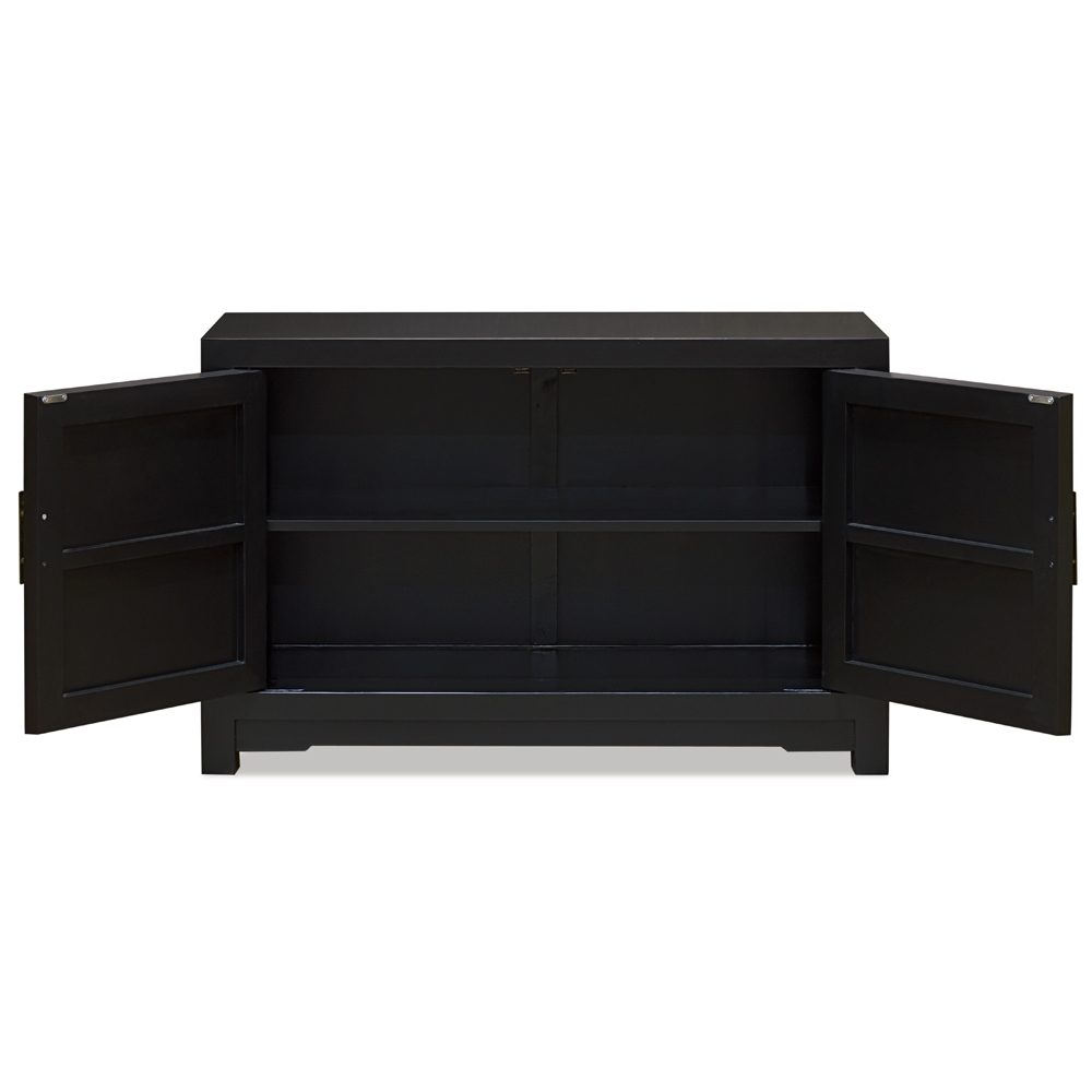 Matte Black Elmwood Japanese Sho Ji Vanity Cabinet