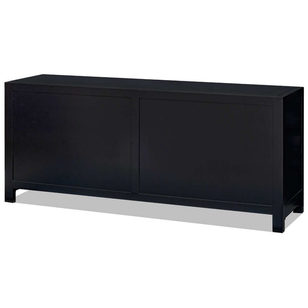 Matte Black Elmwood Japanese Sho Ji Double Vanity Cabinet