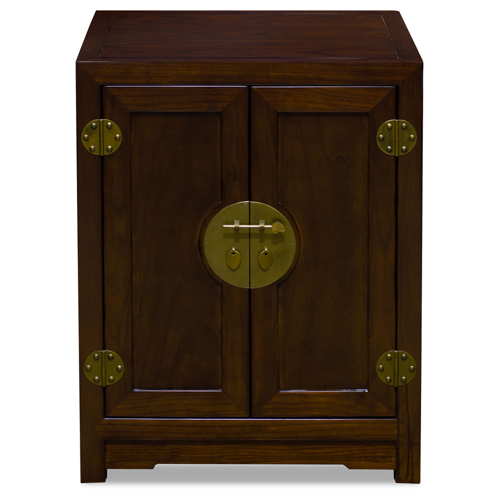 Dark Espresso Elmwood Small Chinese Ming Vanity Cabinet