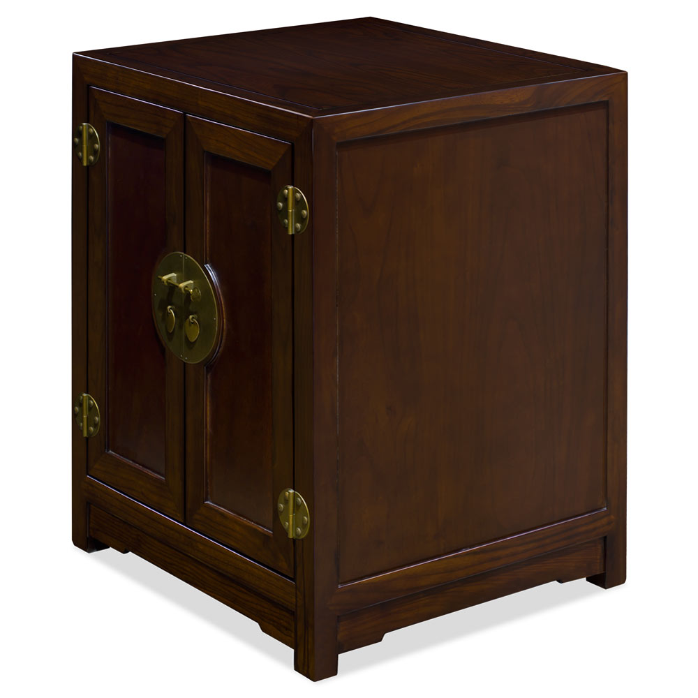 Dark Espresso Elmwood Small Chinese Ming Vanity Cabinet