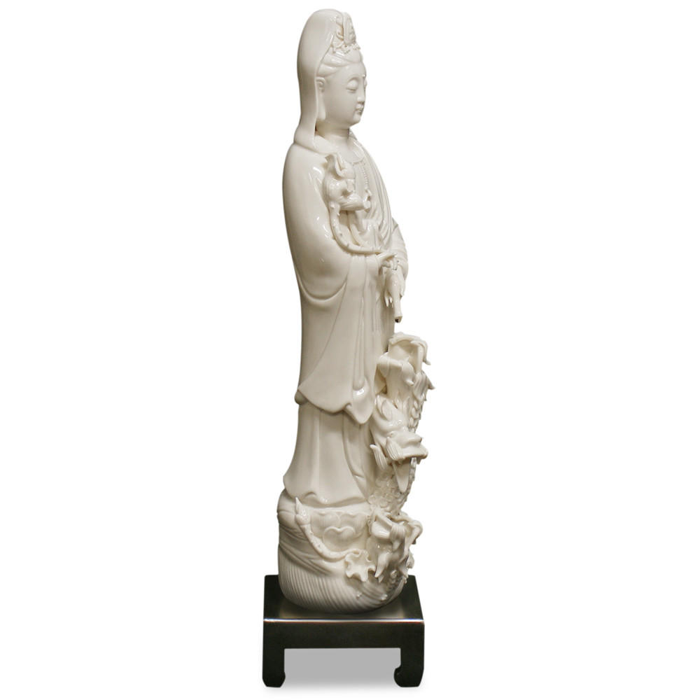 Porcelain Guanyin Drip Fountain Asian Statue