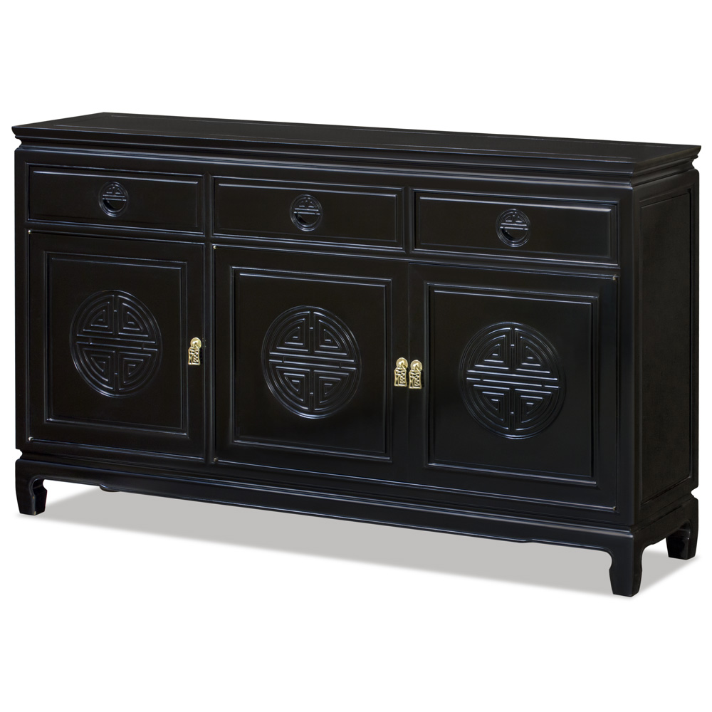 Black Rosewood Chinese Longevity Sideboard