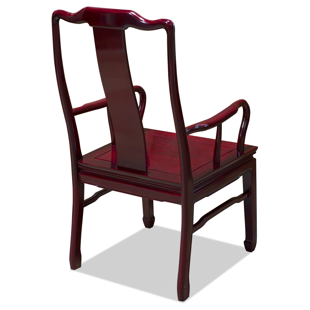 Dark Cherry Rosewood Chinese Longevity Arm Chair