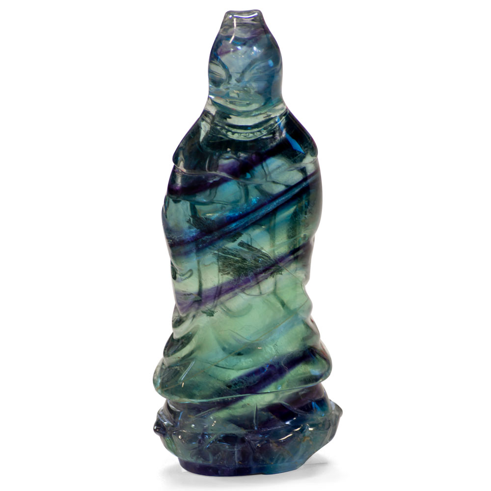 4 Inch Fluorite Guanyin Asian Figurine