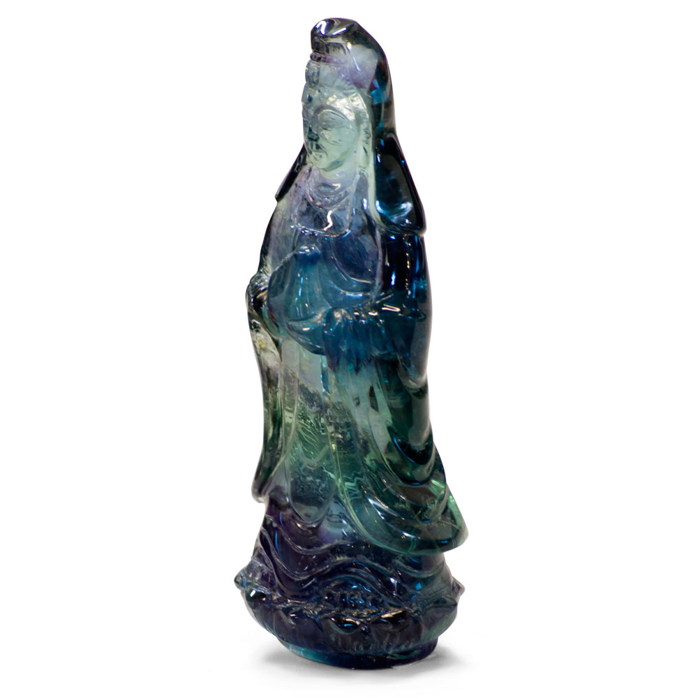 4 Inch Fluorite Guanyin Asian Figurine