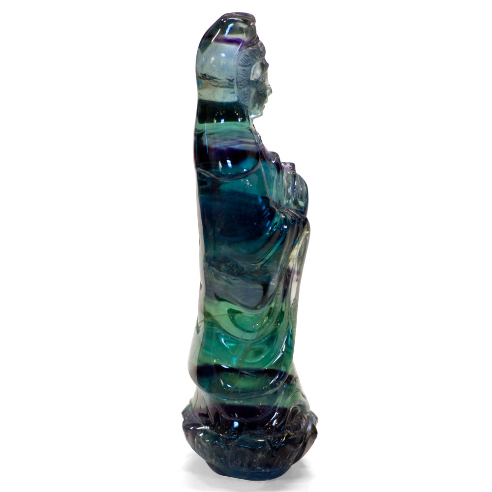 4 Inch Fluorite Guanyin Asian Figurine