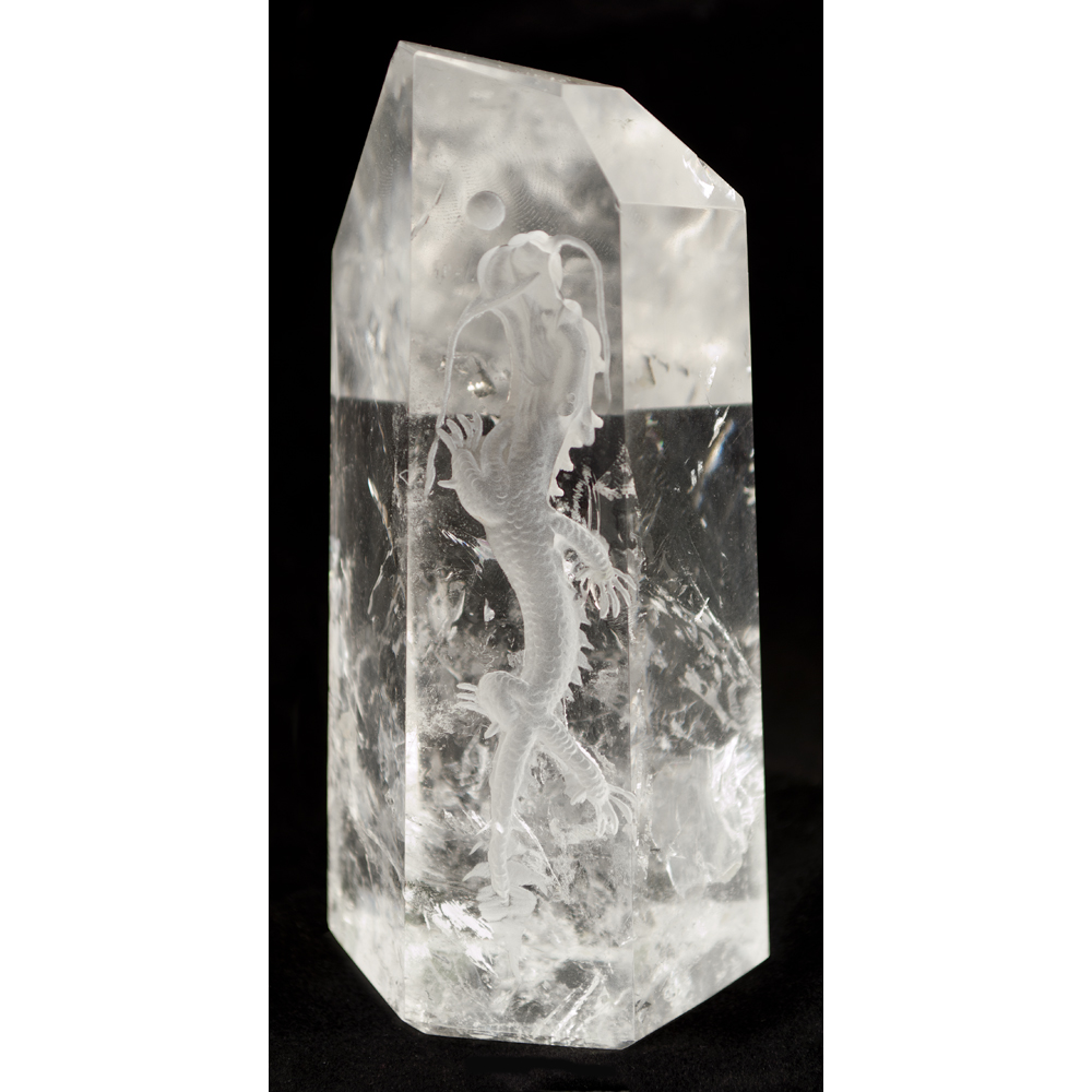 Clear Quartz Reverse Intaglio Dragon