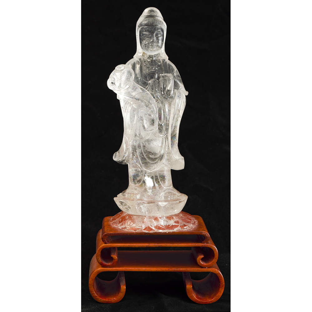 Clear Quartz Guanyin Chinese Statue