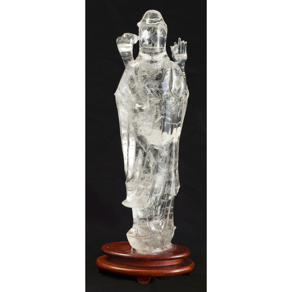 Clear Quartz Guanyin Asian Sculpture