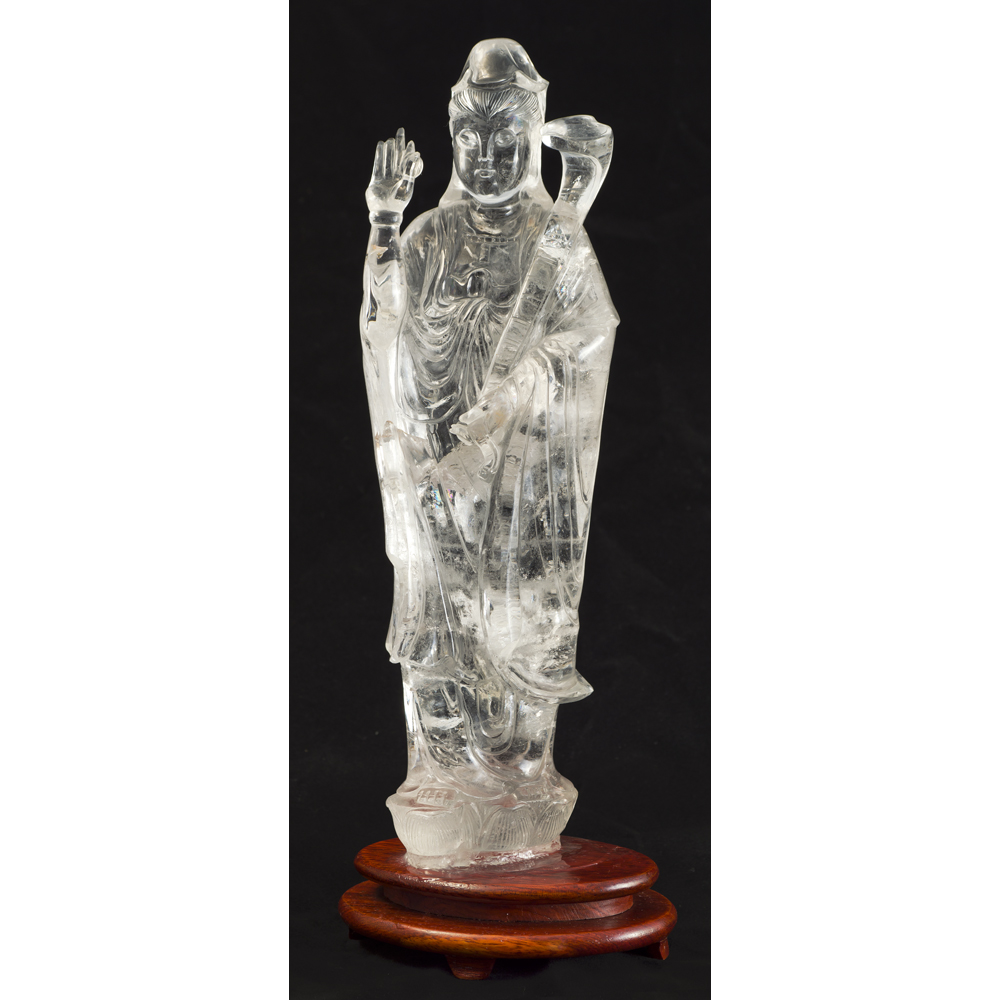 Clear Quartz Guanyin Asian Sculpture