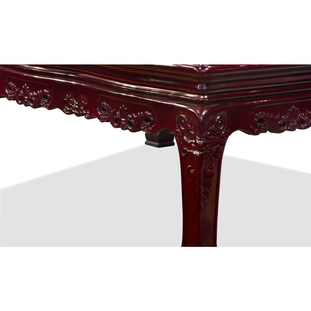 Dark Cherry Chinese Mother of Pearl Inlay Rosewood Royal Palace Coffee Table