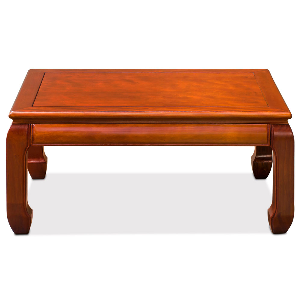 Natural Finish Rosewood Ming Rectangular Chinese Coffee Table