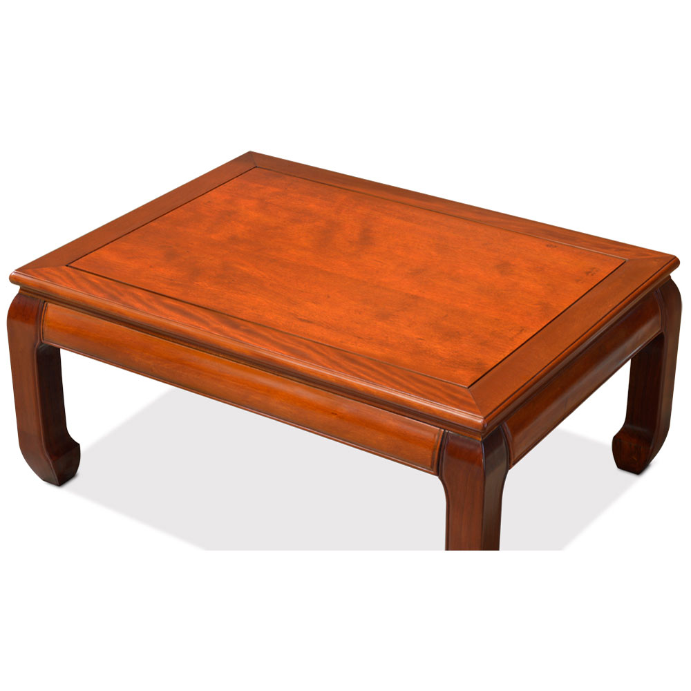 Natural Finish Rosewood Ming Rectangular Chinese Coffee Table