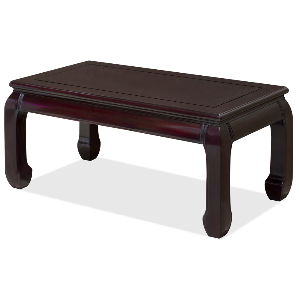 Dark Cherry Rosewood Ming Rectangular Chinese Coffee Table