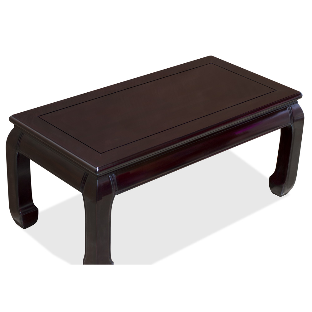 Dark Cherry Rosewood Ming Rectangular Chinese Coffee Table