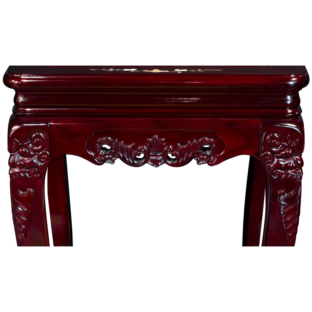 Dark Cherry Chinese Mother of Pearl Inlay Rosewood Royal Palace Lamp Table