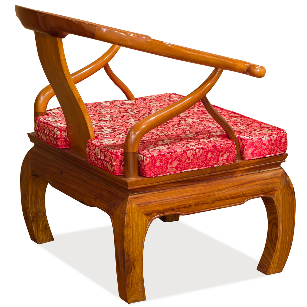 Natural Finish Rosewood Chow Leg Monk Chair