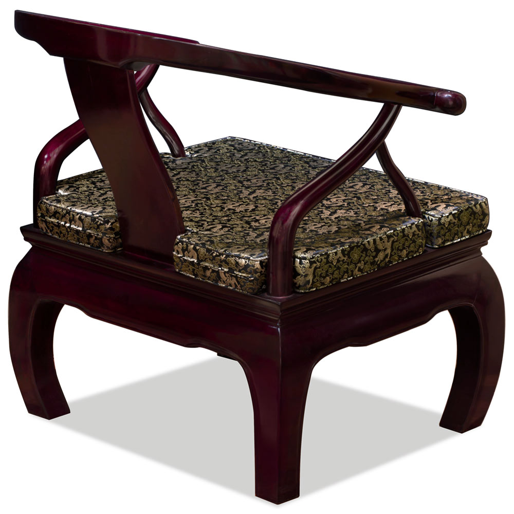 Dark Cherry Rosewood Chow Leg Chinese Monk Chair