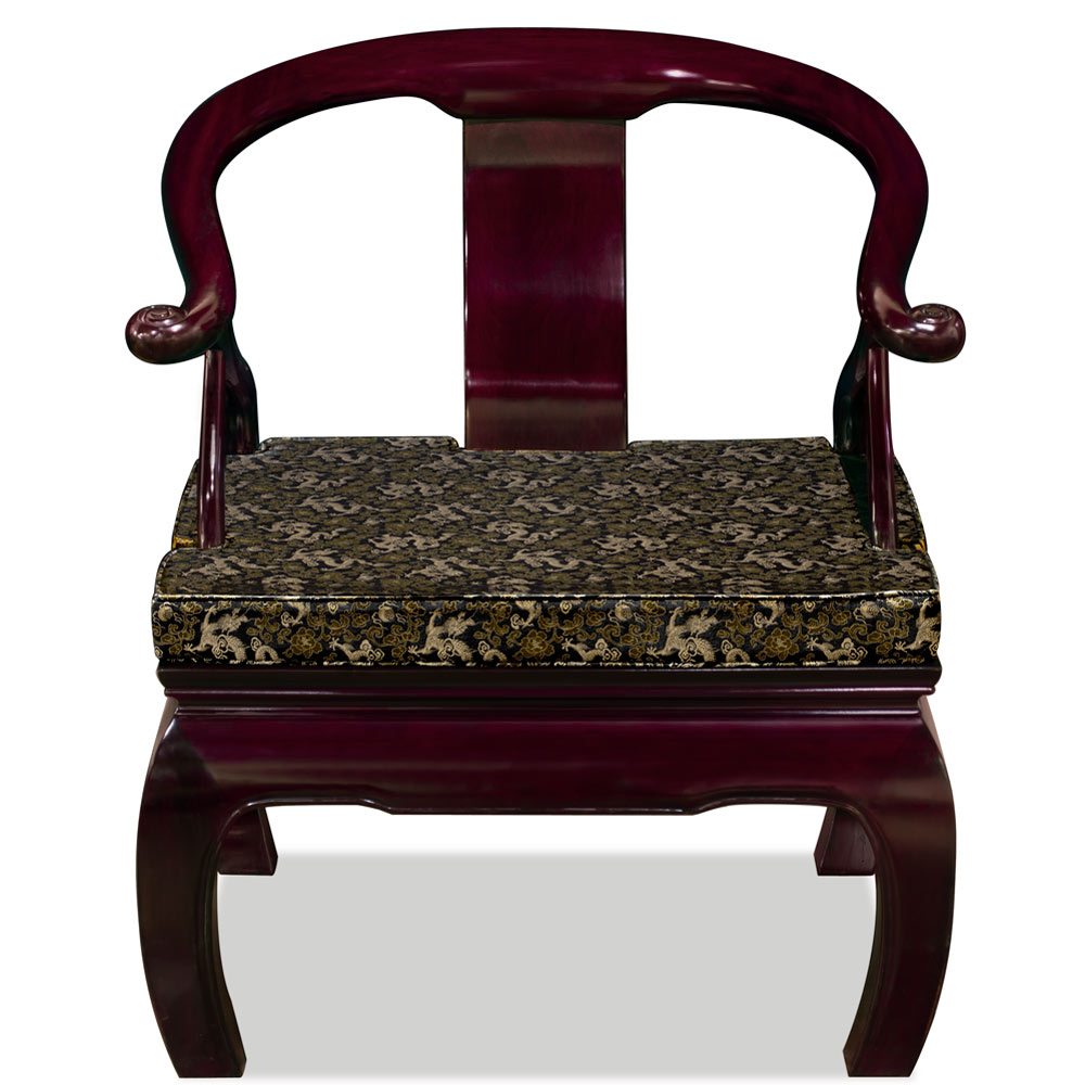 Dark Cherry Rosewood Chow Leg Chinese Monk Chair