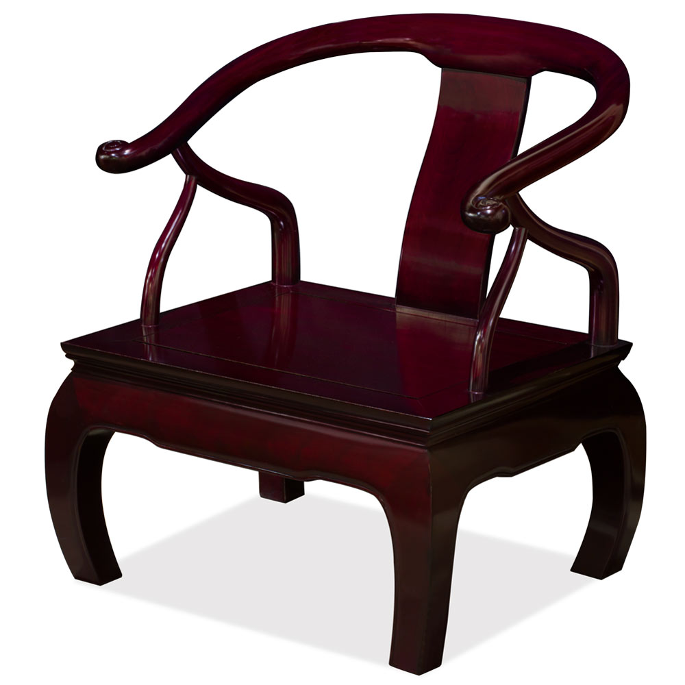 Dark Cherry Rosewood Chow Leg Chinese Monk Chair