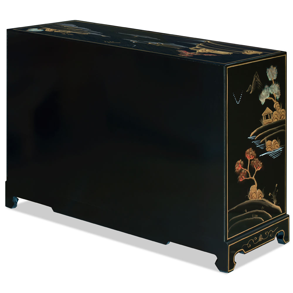 Chinoiserie Scenery Design Ming Style Oriental Chest of Drawers