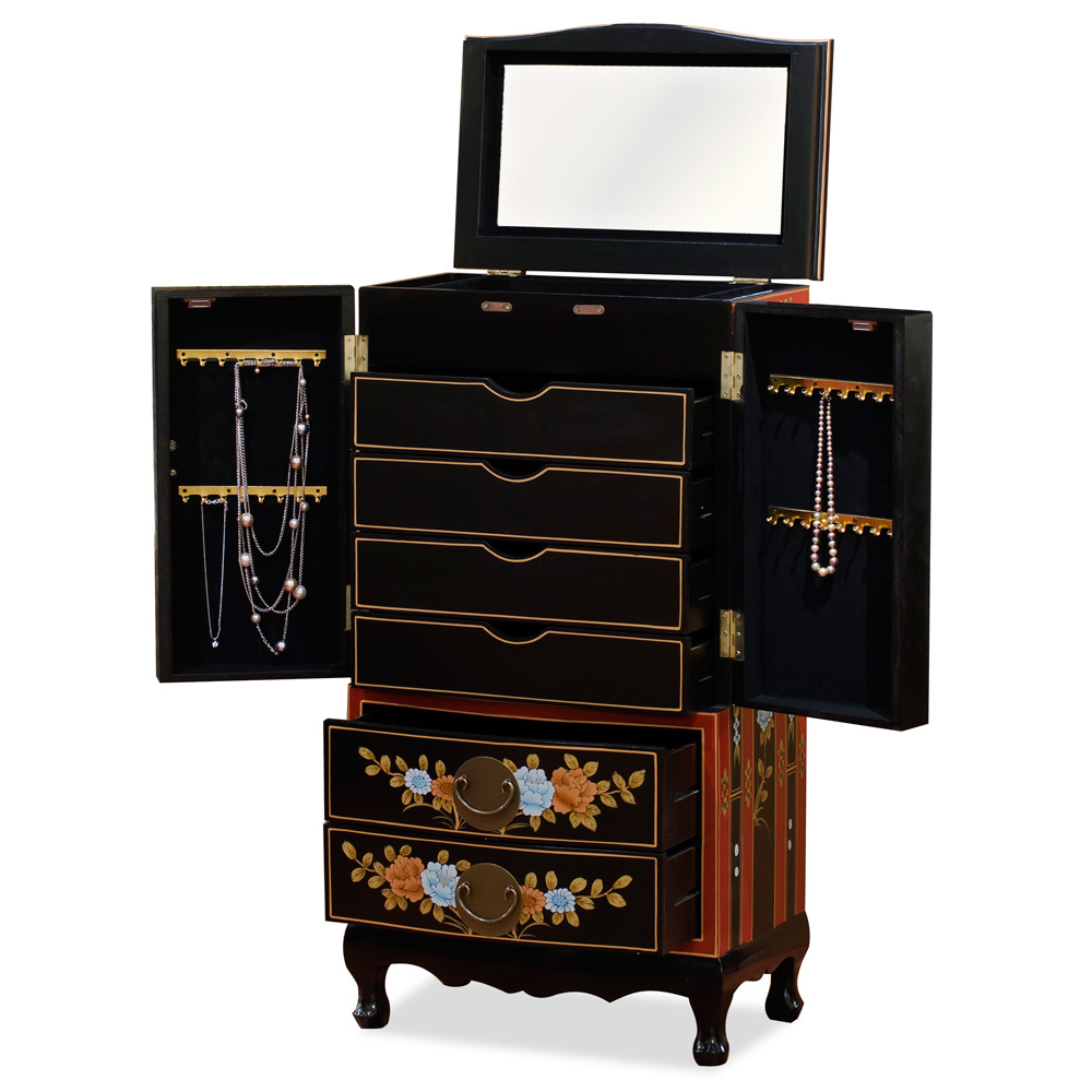 Tibetan Flower Jewelry Armoire