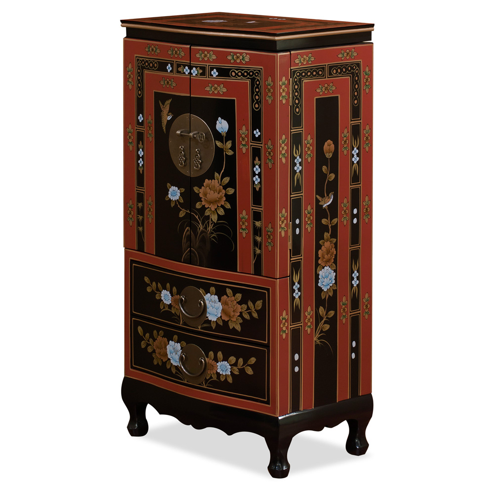 Tibetan Flower Jewelry Armoire