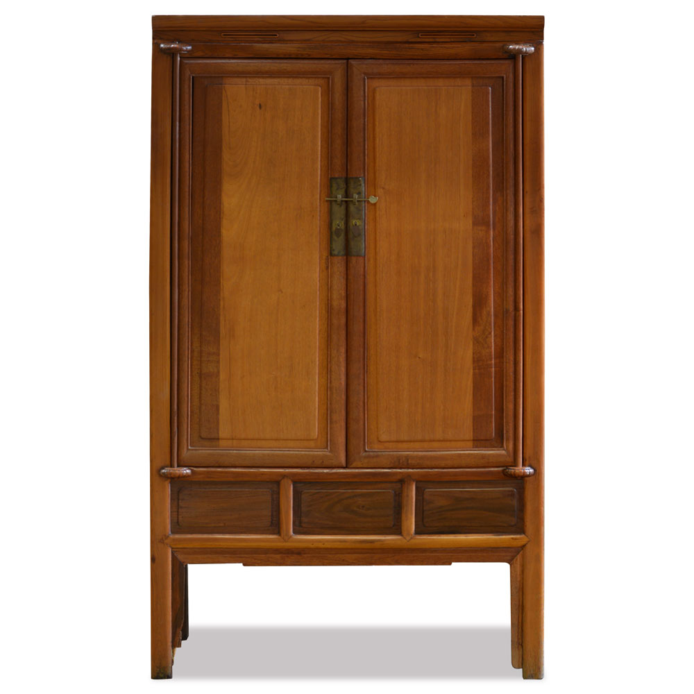 Natural Finish Elmwood Oriental Armoire