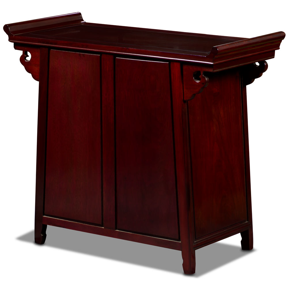 Red Cherry Rosewood Chinese Longevity Design Altar Cabinet