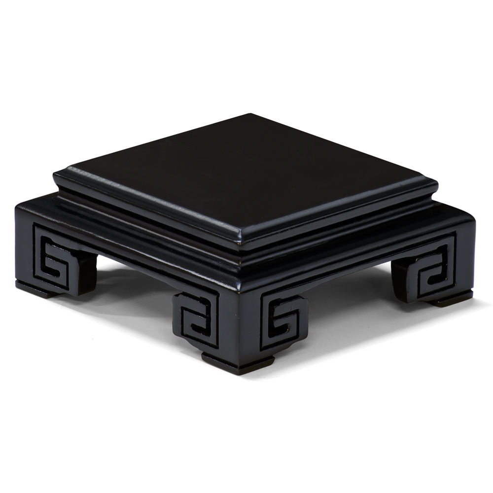 4.5 Inch Black Square Chinese Wooden Stand