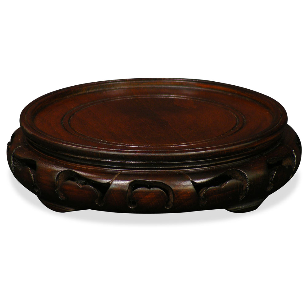 Assorted Dark Brown Round Chinese Wooden Stands