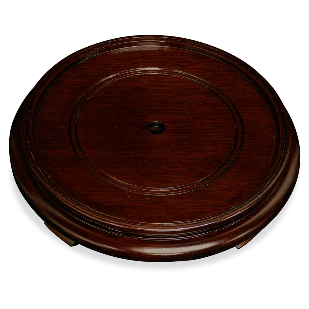 Dark Brown Round Chinese Wooden Stands