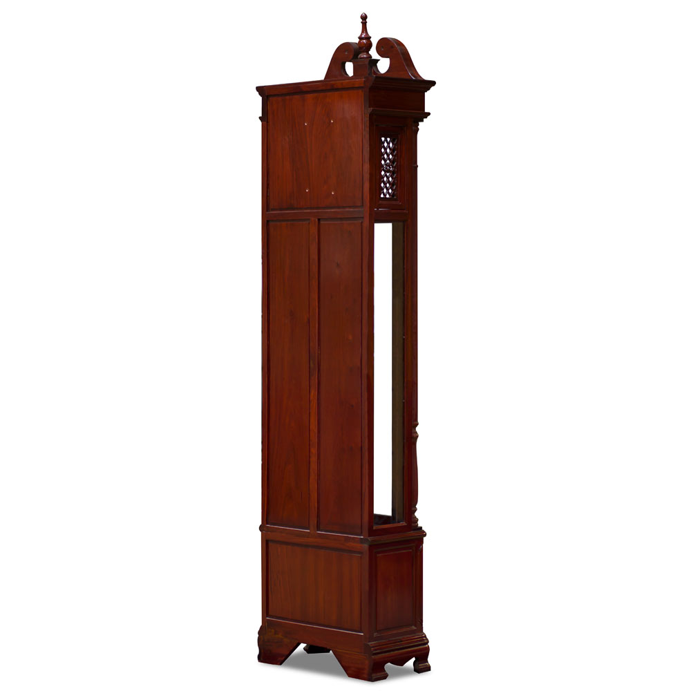 Cherry Rosewood Longevity Motif Oriental Grandfather Clock