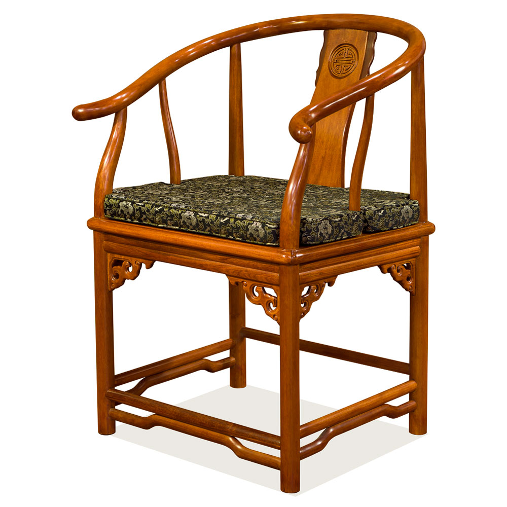 Natural Finish Rosewood Ming Style Chinese Arm Chair